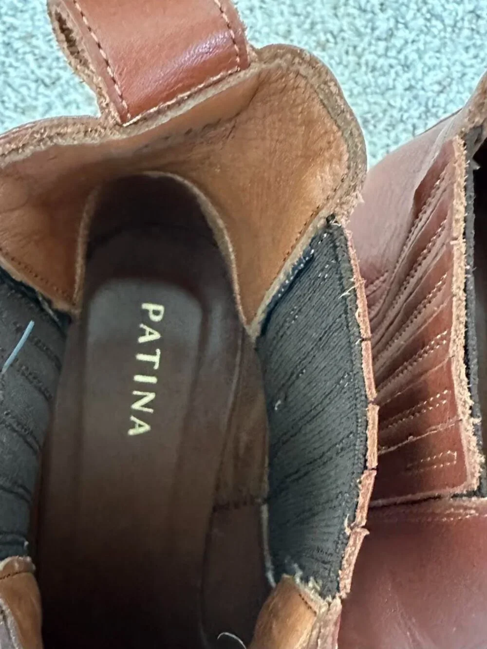 Patina Leather Dakota Western Ankle Boot Tucson Cognac